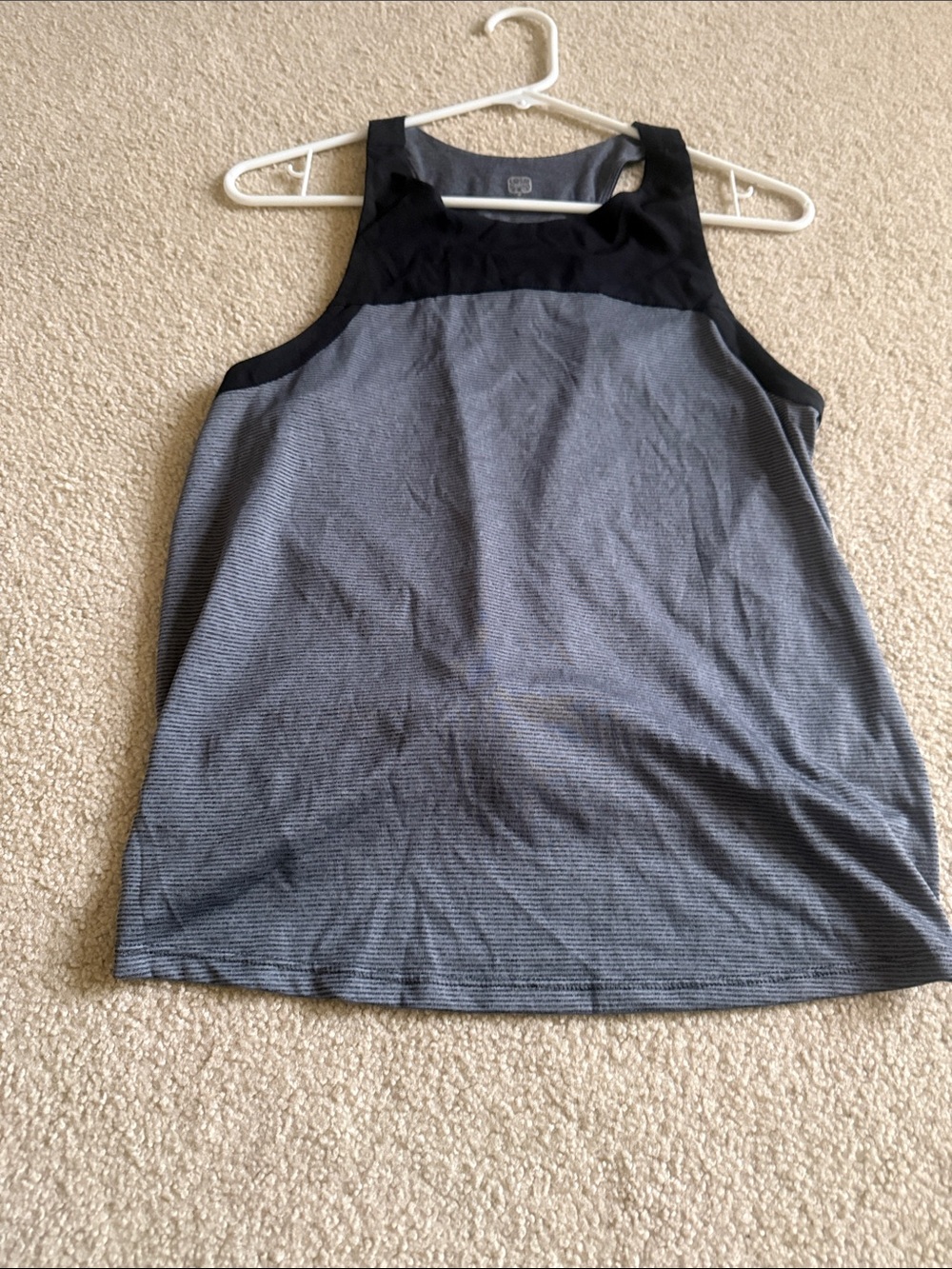 Apana Black and Gray Striped Racerback Tank Top